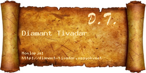 Diamant Tivadar névjegykártya